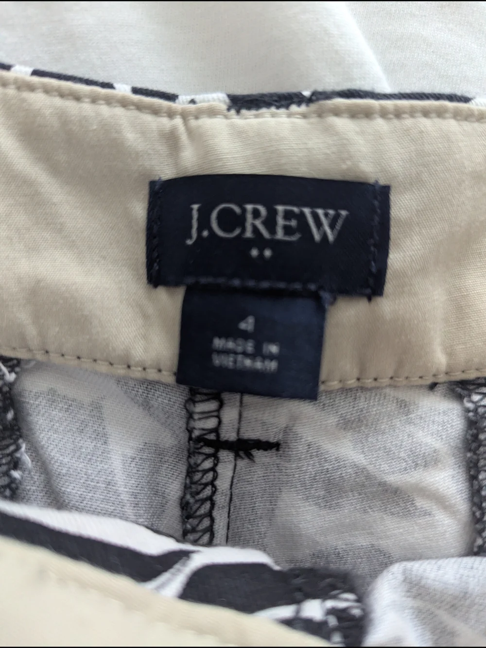 J. Crew T-shirt and Black & White Leaf-Print Shorts
